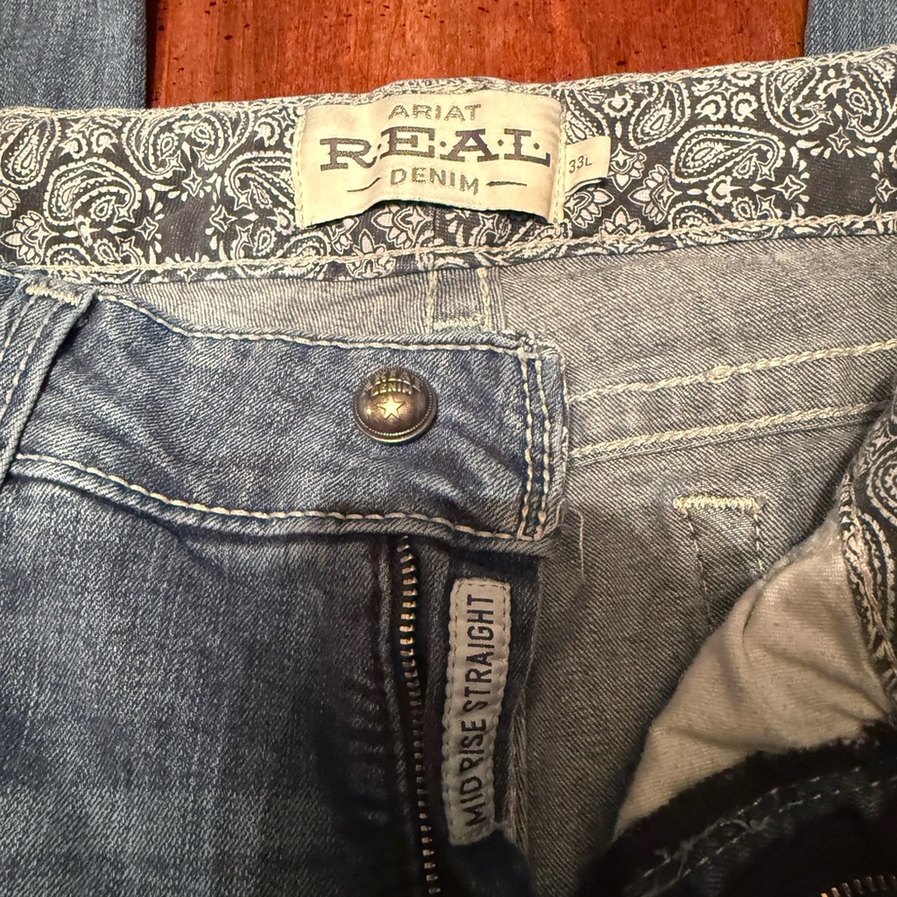 Ariat Blue Denim Jeans with Paisley Lining
